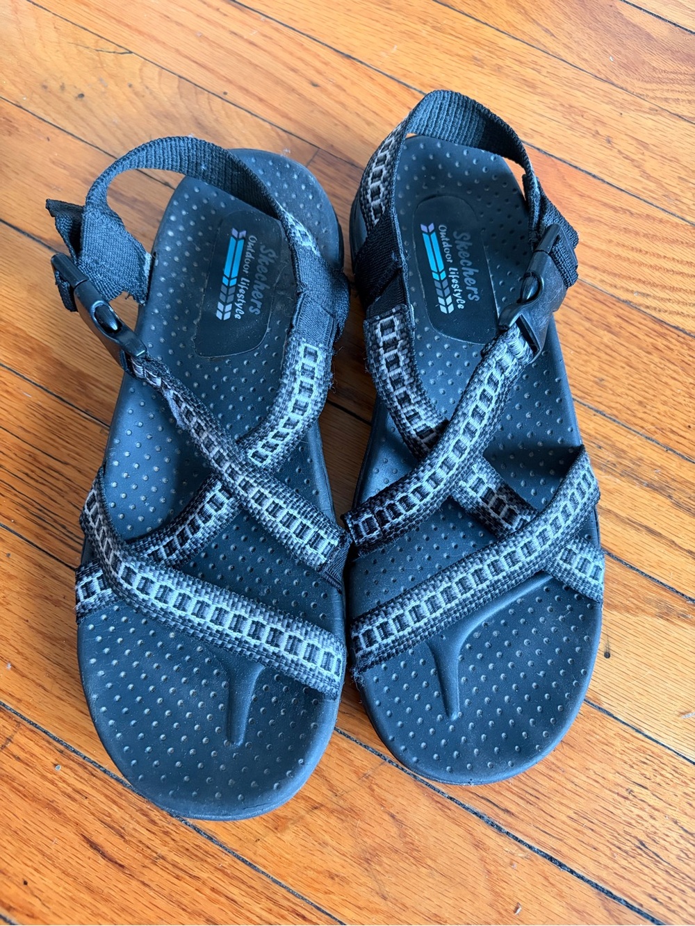Skechers Women’s Black Adjustable Sport Sandals